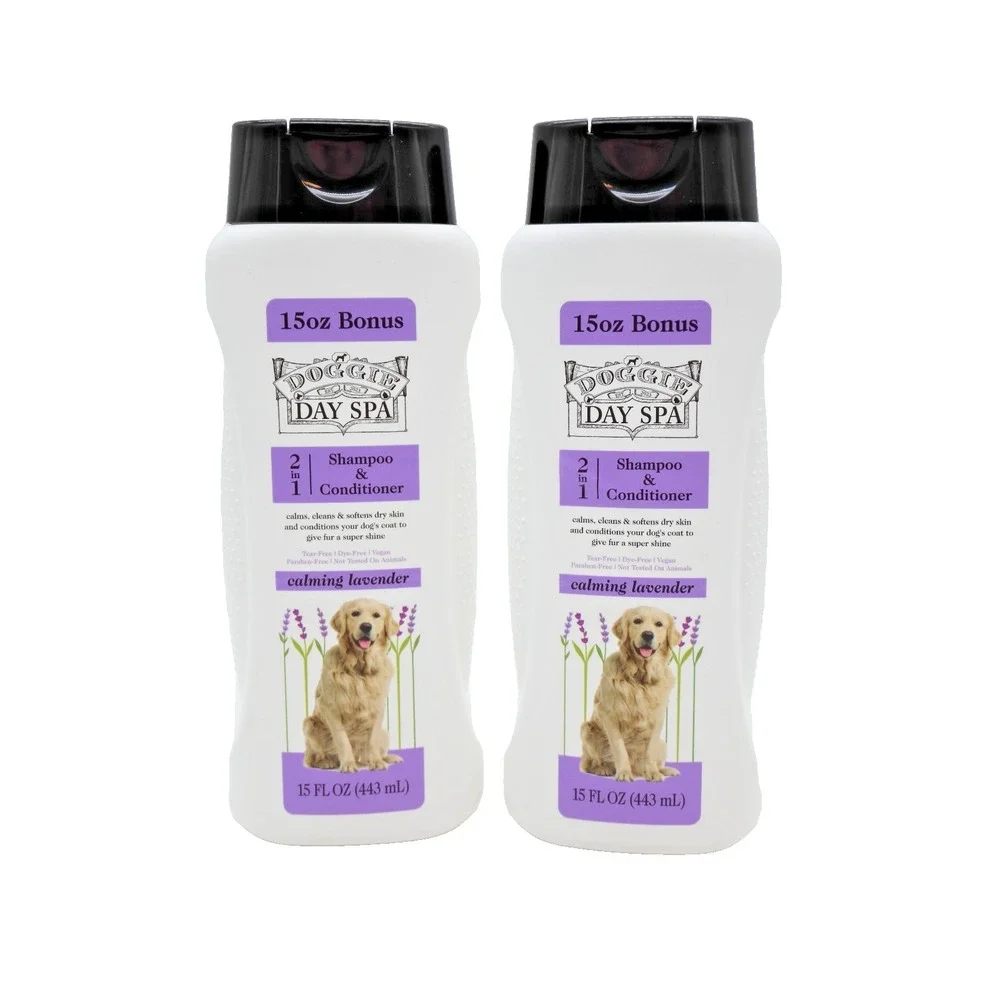 2-Pack | Doggie Day Spa 2-in-1 Shampoo & Conditioner Calming Lavender | 15oz/ea